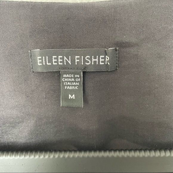 Eileen Fisher Ramie Black Structured Boxy Zip Up Blazer Style Jacket Medium - Picture 2 of 10